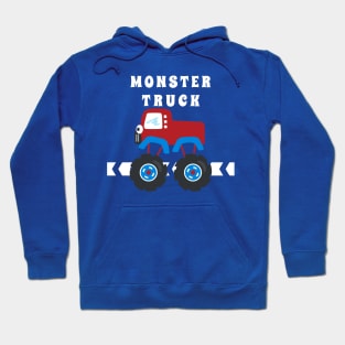 illustration of monster truck with cartoon style. Hoodie